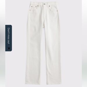 Abercrombie & Fitch Cream Ankle Straight Ultra High Rise Curve Love